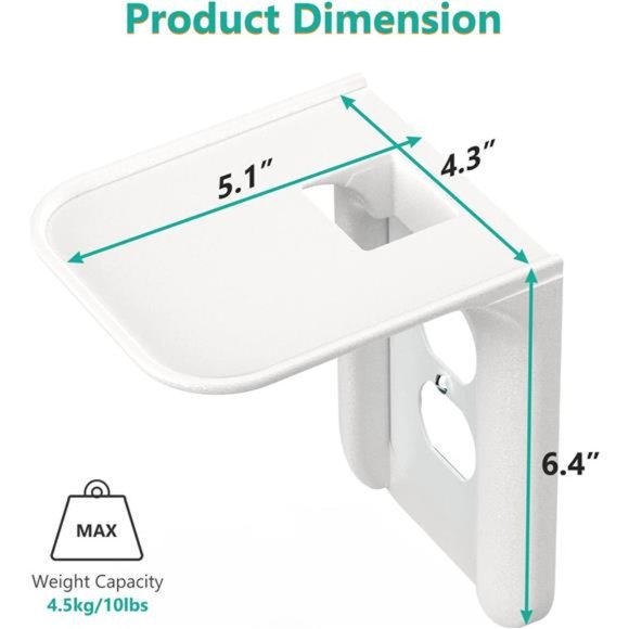 Outlet Shelf Wall Holder, Standard Vertical Duplex Decorative Outlet Space Saver - Picture 2 of 6
